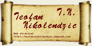 Teofan Nikolendžić vizit kartica